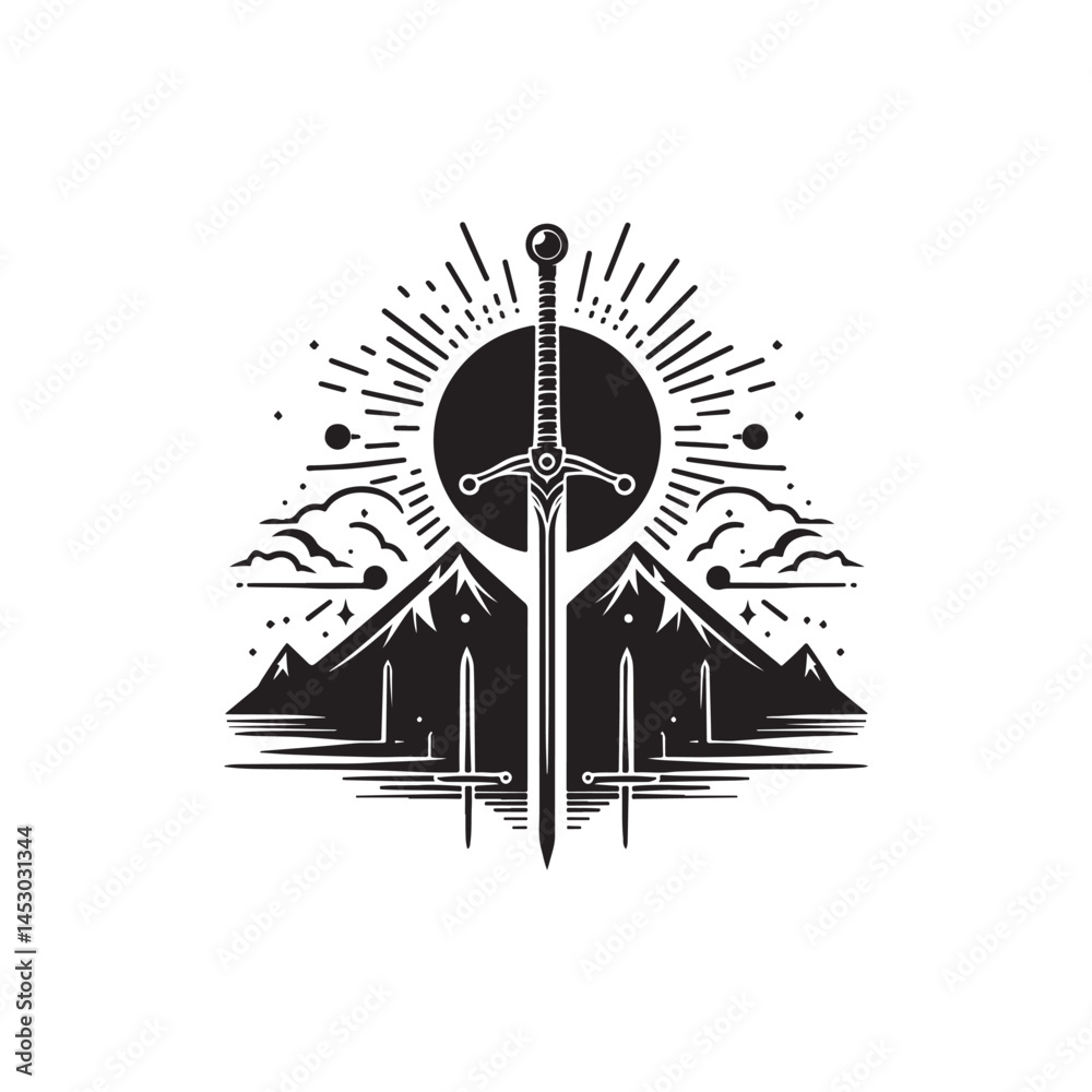 Fototapeta premium The Sword of Damocles Vector (4).eps