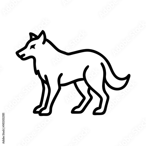 werewolf icon, simple design, black and white