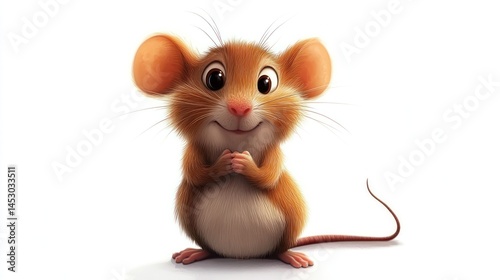 Cute cartoon mouse with happy expression (4)