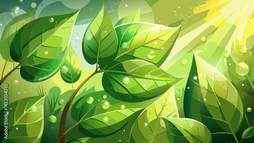 Fresh leaves dance in dew-kissed light,
Softly glowing, pure and bright.
A symbol of hope, calm and green,
In nature’s arms, all feels serene.