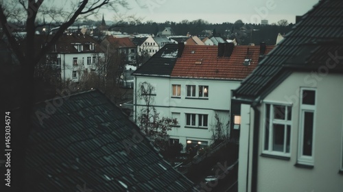 Obraz na płótnie European city rooftops in a muted color palette. w salonie