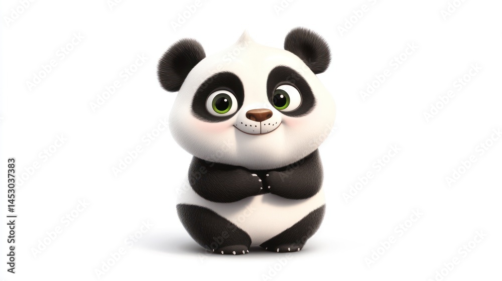 Naklejka premium Cute cartoon panda
