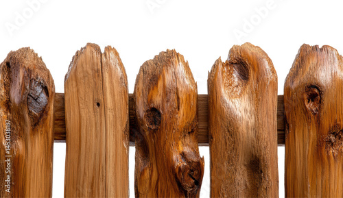 Natural Wooden Fence with Unique Texture and Grain Patterns