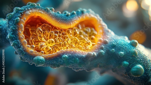  Vibrant colors and high detail emphasize the biological form