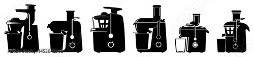 juicer machine collection silhouette vector black
