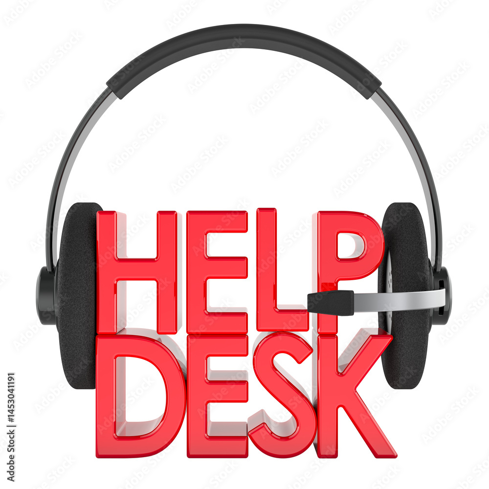Help desk, support service, call center concept. 3D rendering isolated on transparent background