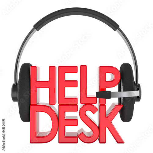 Obraz na płótnie Help desk, support service, call center concept. 3D rendering isolated on transparent background w salonie