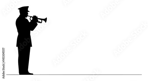 military bugler silhouette playing trumpet