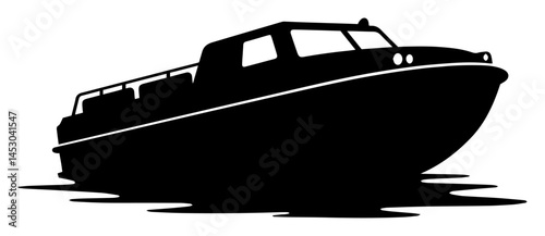 speedboat silhouette on water