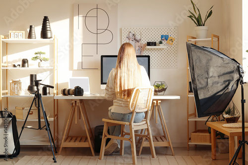 Female photographer working...