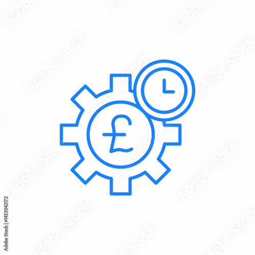 gear money time icon sign vector
