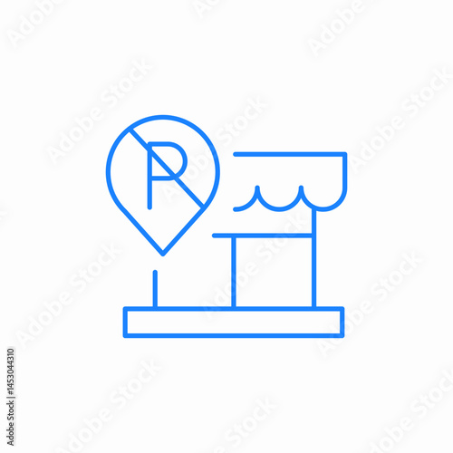 no parking shop icon sign vector