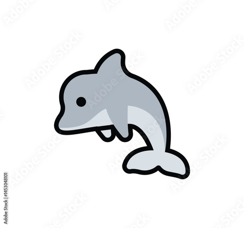 Dolphin vector isolated icon. Dolphin emoji illustration.