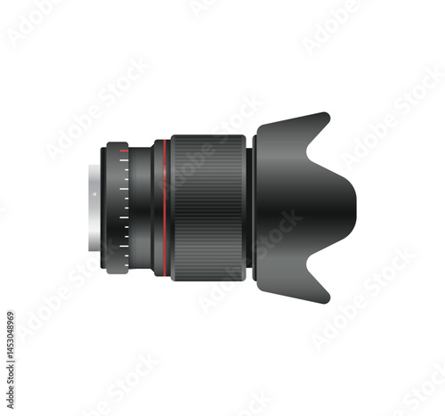 Vector isolated ralistic camera lens illustration