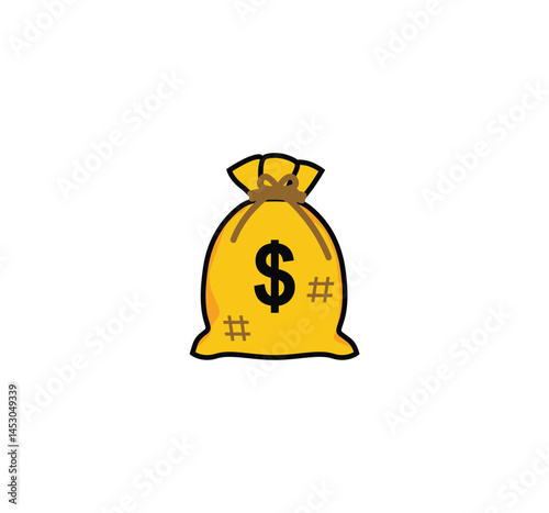 Money bag vector isolated icon. Emoji illustration. Coin sack vector emoticon