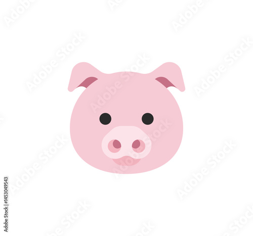 Vector isolated pig face. Pig face emoji illustration