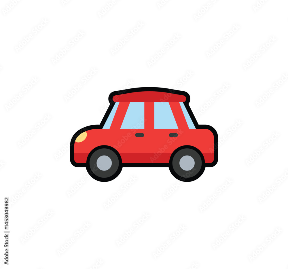 Fototapeta premium Car vector isolated emoticon. Car emoji. Car color icon