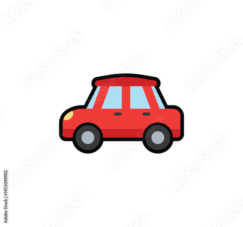 Car vector isolated emoticon. Car emoji. Car color icon