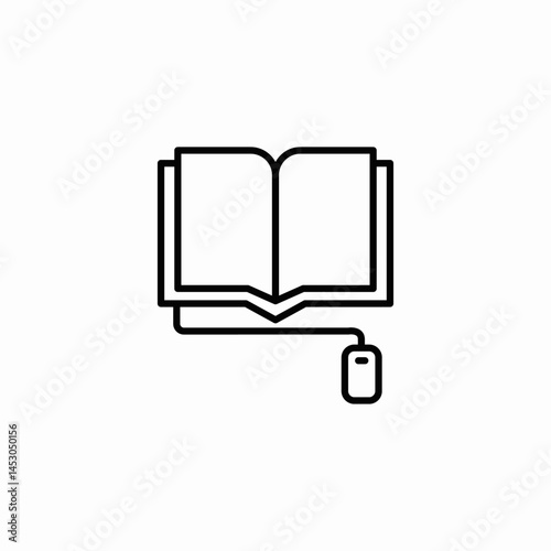 book mouse icon sign vector