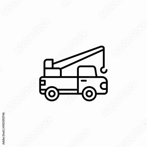 crane vehicle icon sign vector