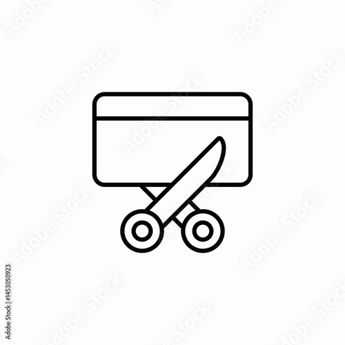 cut credit icon sign vector