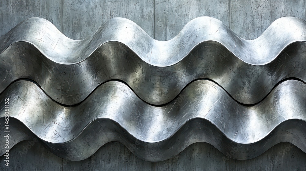 Metallic, wavy, horizontal art Metallic, wavy, horizontal art