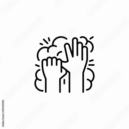 disinfecting hands icon sign vector