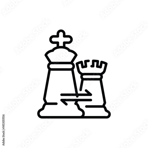 rokade chess strategy outline icon vector design good for web or mobile app