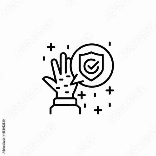 hands protected icon sign vector