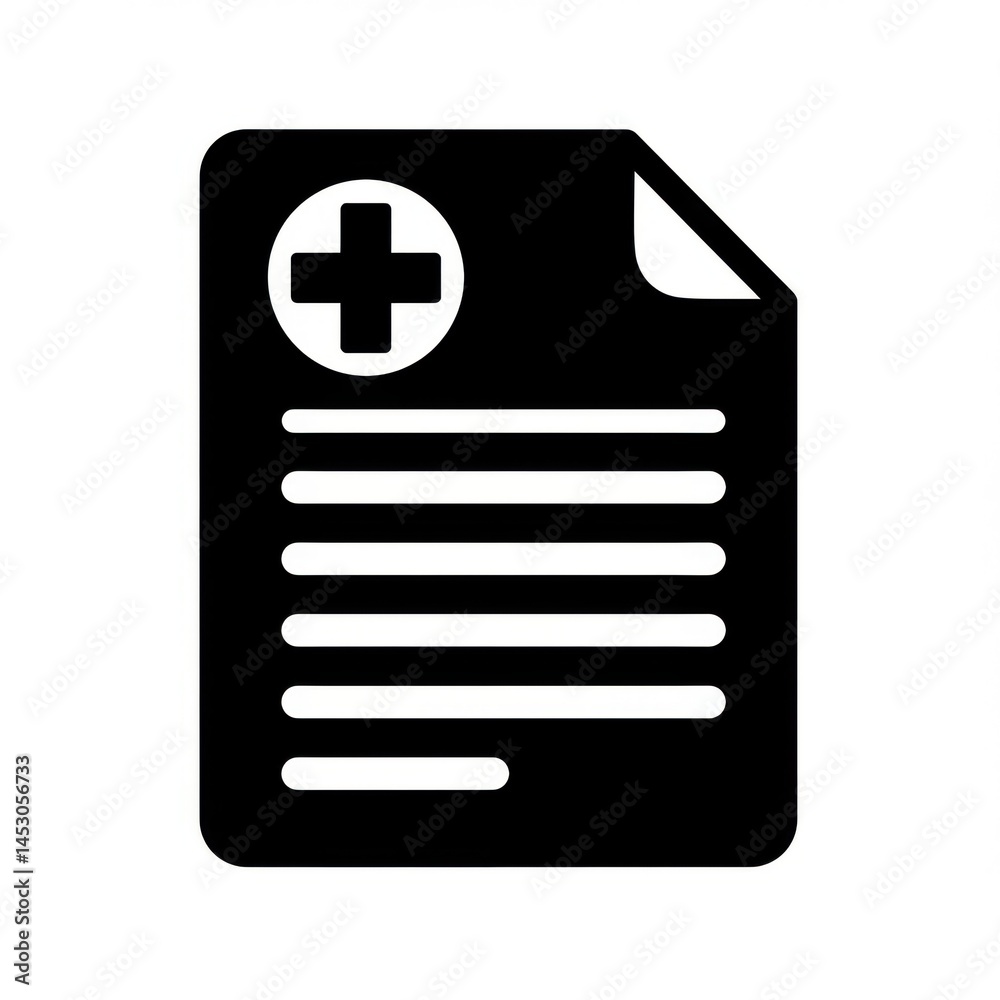 Fototapeta premium Medical report document icon isolated on white background