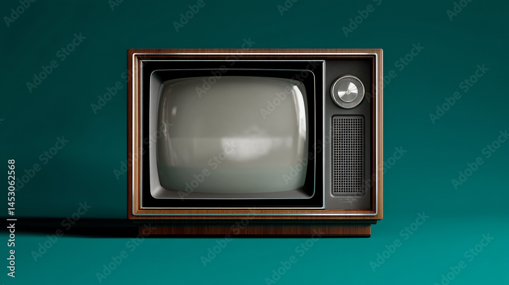 A retro tv set isolated on a transparent background, put forward a vintage aesthetic.