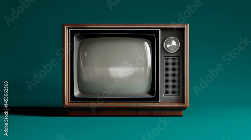 Obraz na płótnie A retro tv set isolated on a transparent background, put forward a vintage aesthetic. w salonie
