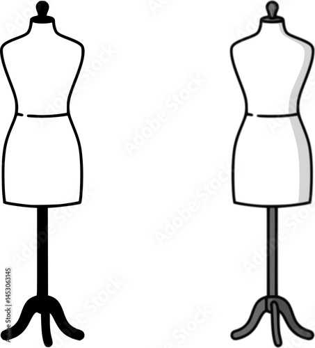 dummy dress hand drawing illustration vector. flat vector silhouette