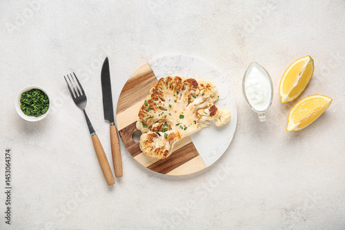 Roasted cauliflower steak w...