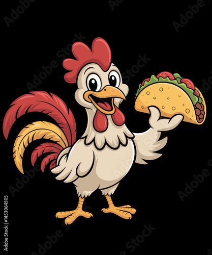 Chicken Eating Taco funny taco lover