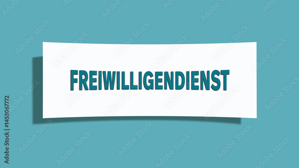 Freiwilligendienst (Voluntary service) - A card isolated on light green background.