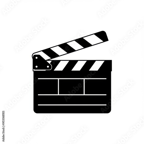 Movie clapper board graphic symbol on white background