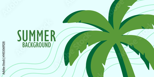 A fun summer themed abstract vector illustration with natural green color domination