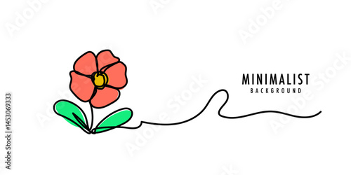 Floral vector background with abstract art. Luxurious wallpaper with leaves, flowers, trees, in bright pleasant colors. Minimalist design for text, packaging, prints, wall decor.