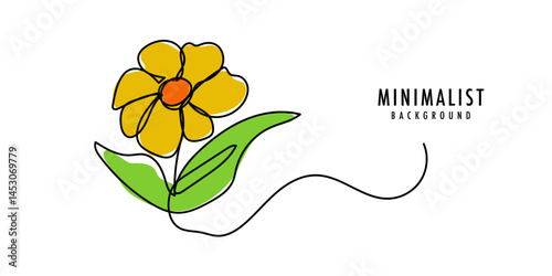 Floral vector background with abstract art. Luxurious wallpaper with leaves, flowers, trees, in bright pleasant colors. Minimalist design for text, packaging, prints, wall decor.