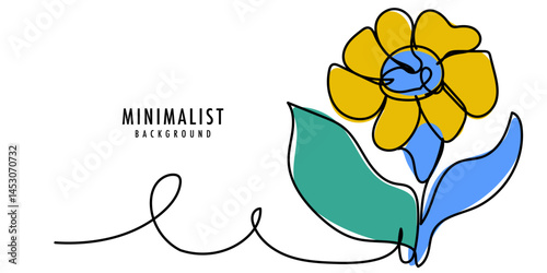 Floral vector background with abstract art. Luxurious wallpaper with leaves, flowers, trees, in bright pleasant colors. Minimalist design for text, packaging, prints, wall decor.