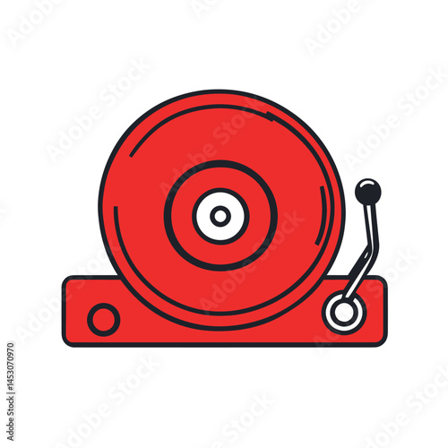 The simple illustration of a dj turntable is perfectly captured in the dj turntable icon and modern dj turntable illustration, making it ideal for dj turntable logos and icons