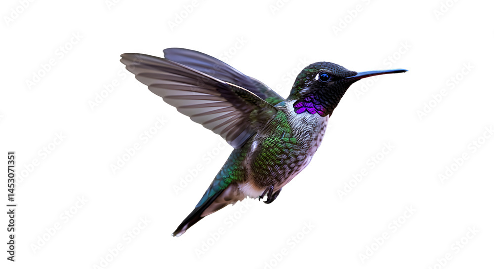 Fototapeta premium A Vibrant Hummingbird in Flight