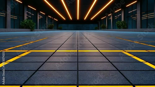 Wallpaper Mural Neon-lit Parking Garage: A Futuristic Architectural Design Torontodigital.ca