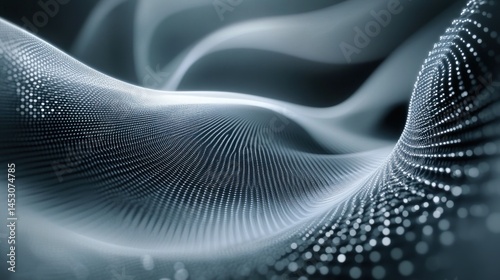 Abstract Digital Wave: Gray Scale Particle Flow