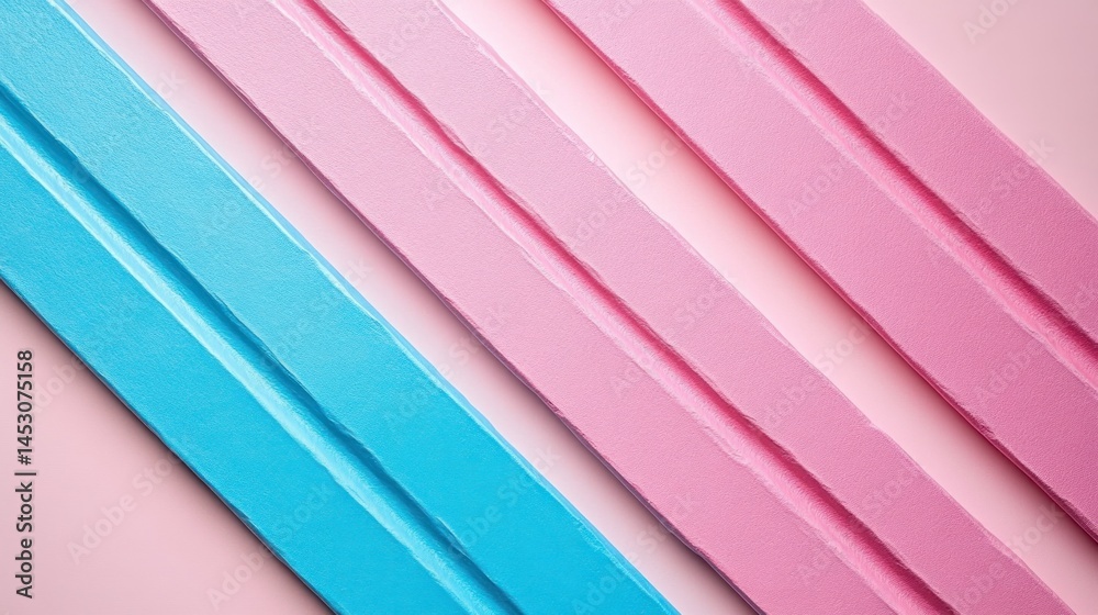 Fototapeta premium Pastel-colored diagonal stripes on a soft pink background