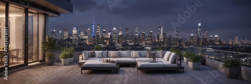 Wallpaper Mural Sleek modern apartment, city skyline, rooftop terrace,  urban,  real estate Torontodigital.ca