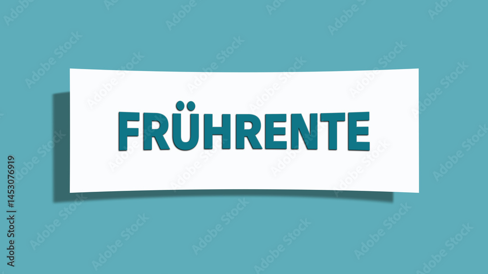 Fruehrente (Early retirement) - A card isolated on light green background.