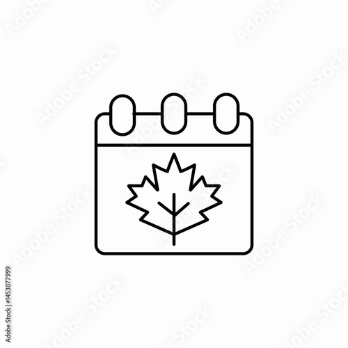 calendar autumn icon sign vector