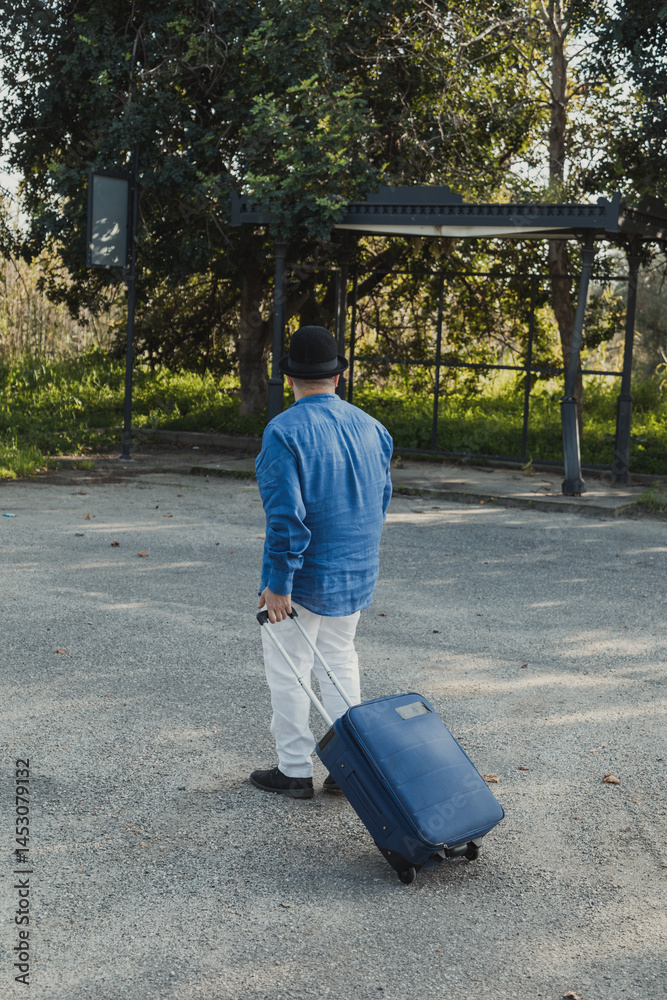 Man With A Suitcase Starting His Journey